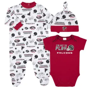 Falcons Baby Boys 3-Piece Bodysuit, Sleep 'N Play, and Cap Set