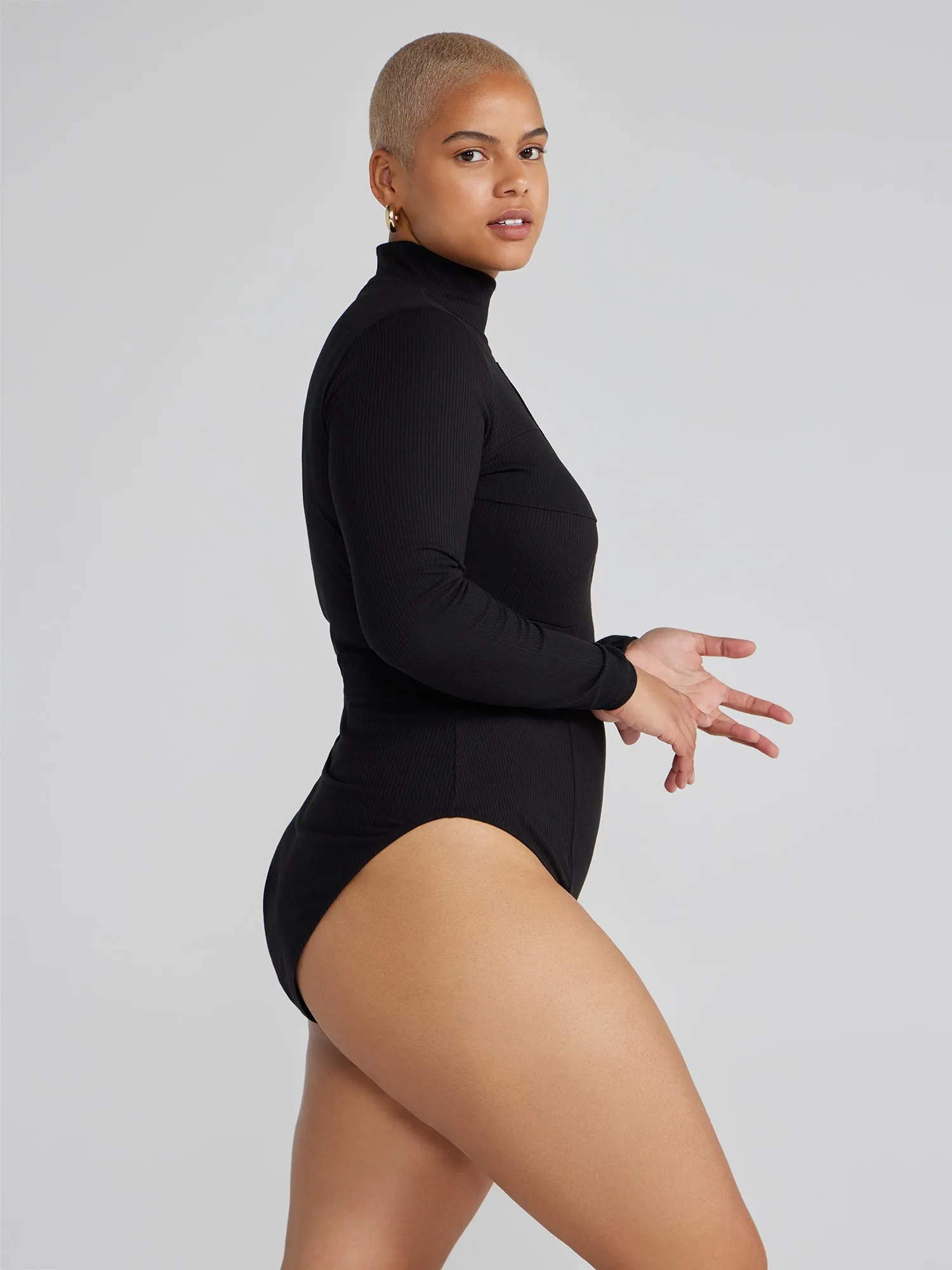 Fashion To Figure - Eliane Mockneck Cutout Bodysuit