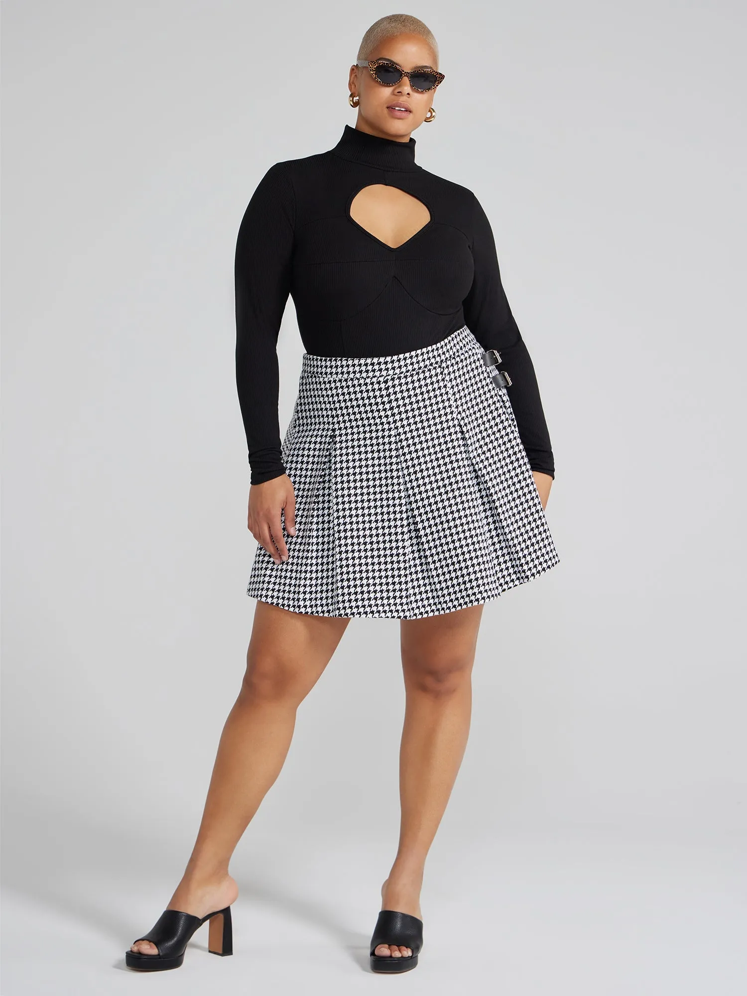 Fashion To Figure - Eliane Mockneck Cutout Bodysuit
