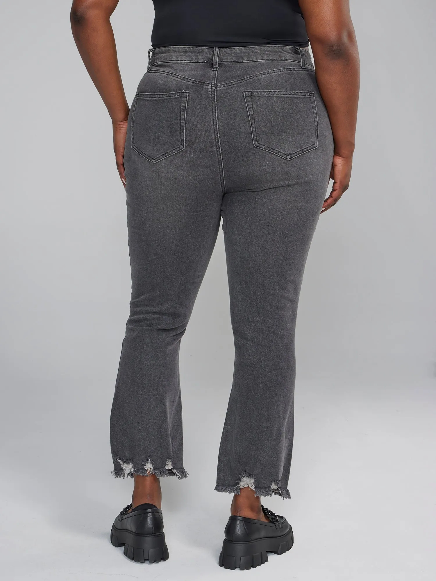 Fashion To Figure - High Rise Destructed Flare Jeans