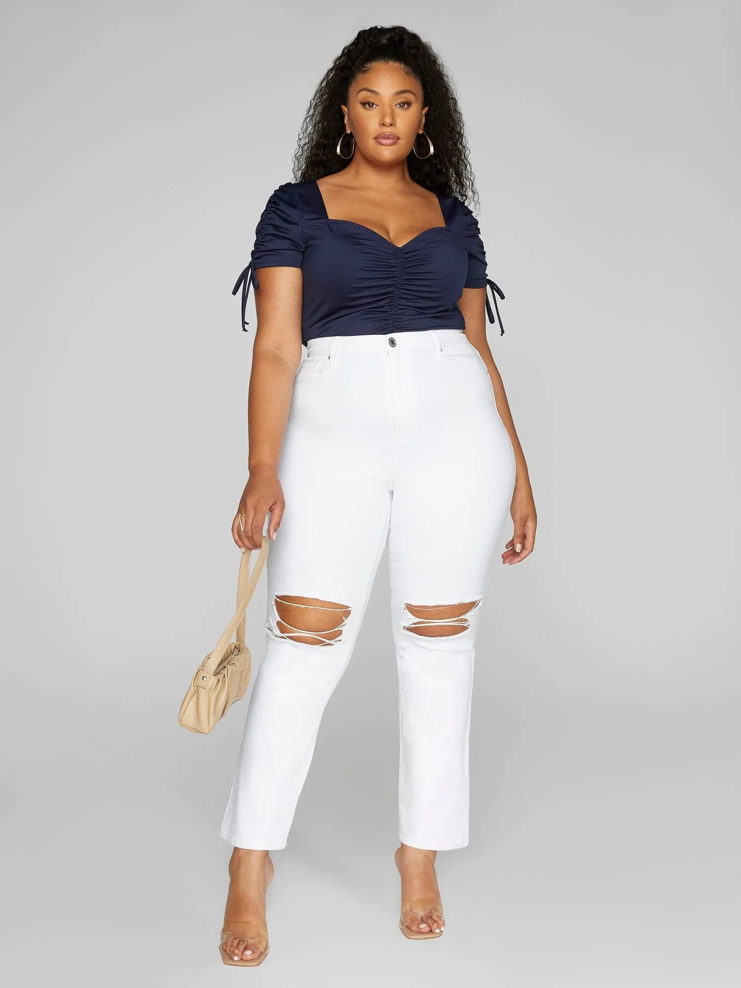 Fashion To Figure - Tori Ruched Front Bodysuit
