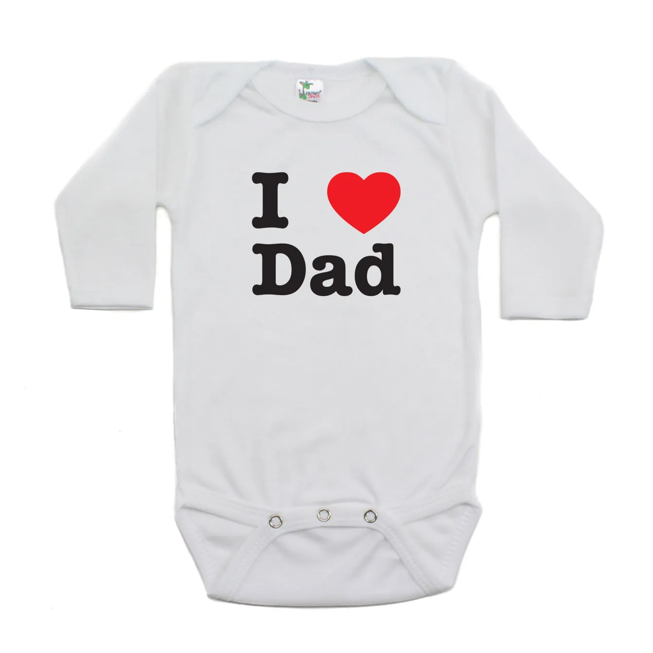 Father's Day I Heart Love Dad Long Sleeve Baby Infant Bodysuit