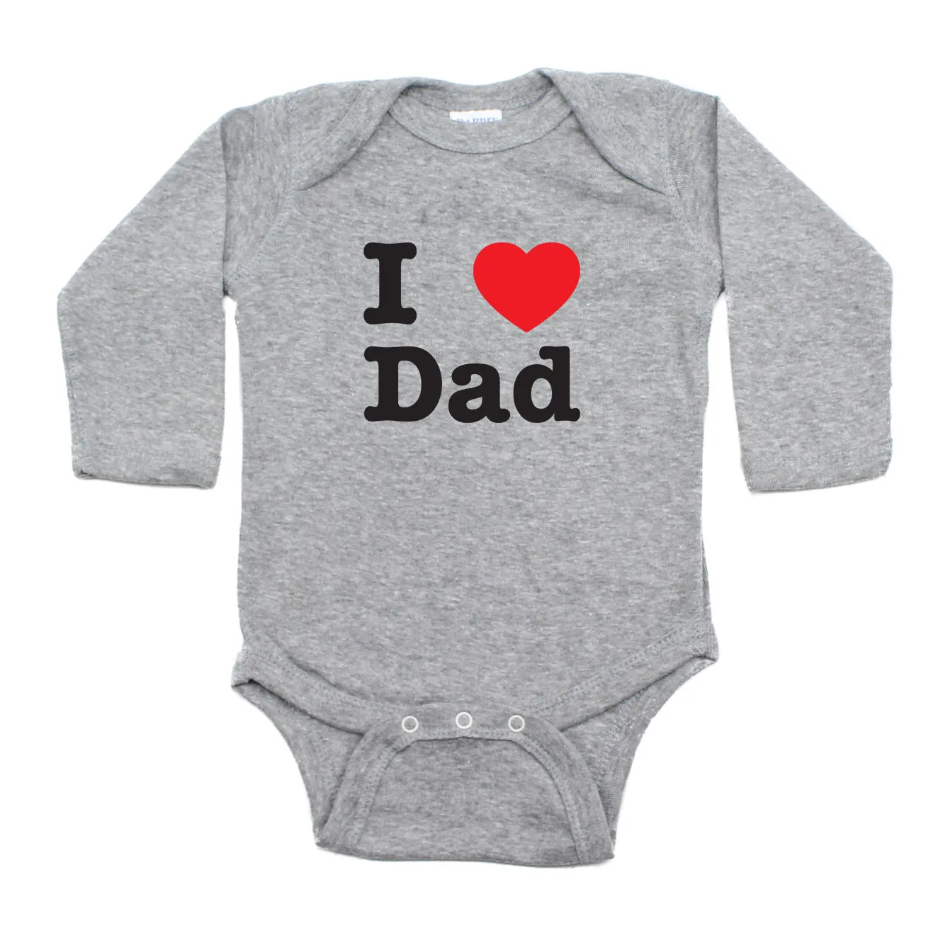 Father's Day I Heart Love Dad Long Sleeve Baby Infant Bodysuit