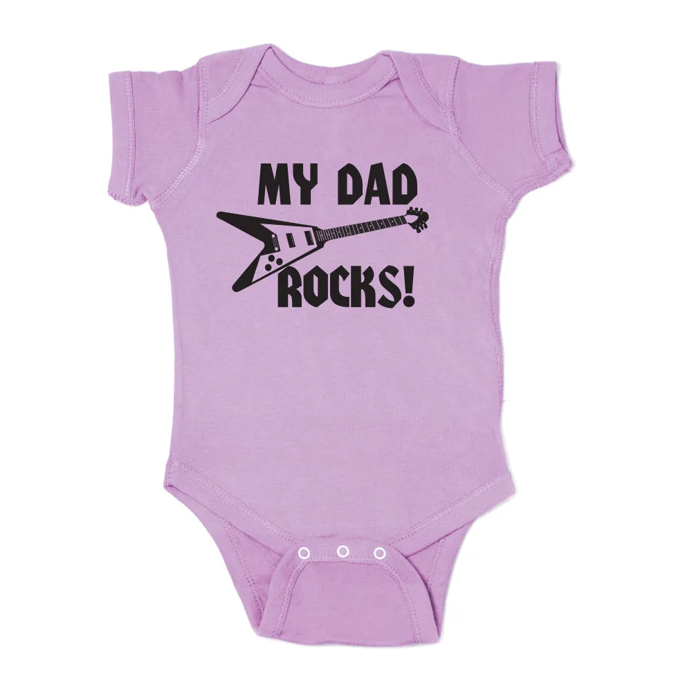 Father's Day My Dad Rocks! Guitar Short Sleeve Infant Bodysuit