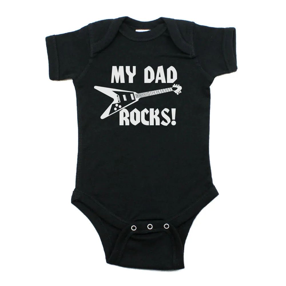 Father's Day My Dad Rocks! Guitar Short Sleeve Infant Bodysuit