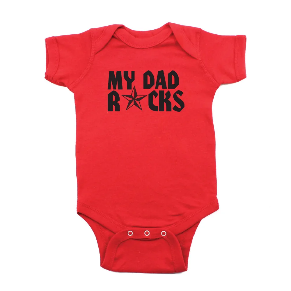 Father's Day My Dad Rocks! Star Short Sleeve Infant Bodysuit