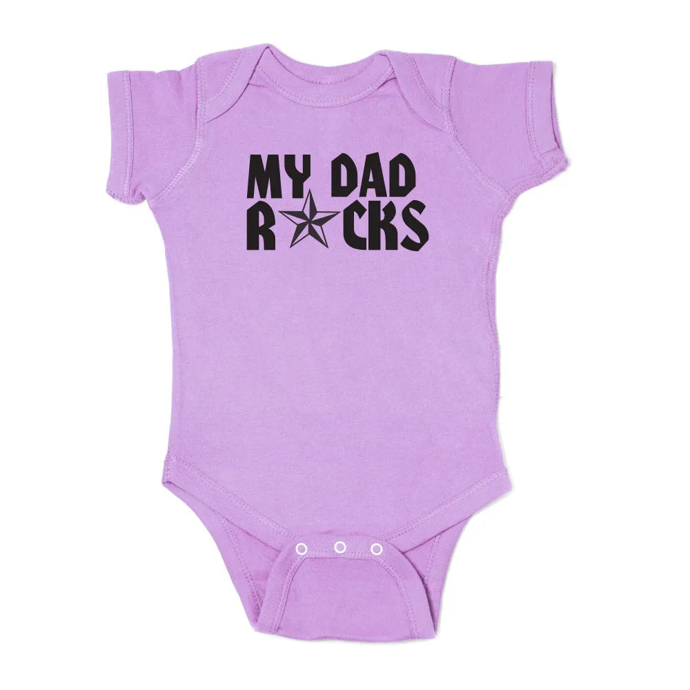 Father's Day My Dad Rocks! Star Short Sleeve Infant Bodysuit