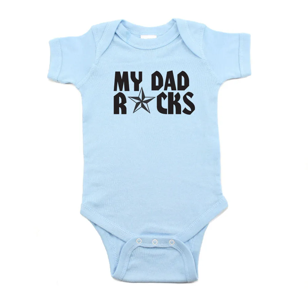 Father's Day My Dad Rocks! Star Short Sleeve Infant Bodysuit