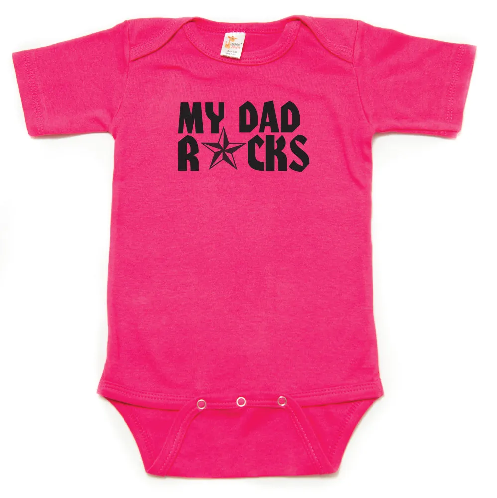 Father's Day My Dad Rocks! Star Short Sleeve Infant Bodysuit