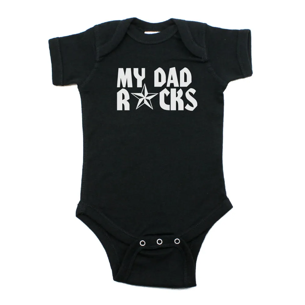 Father's Day My Dad Rocks! Star Short Sleeve Infant Bodysuit