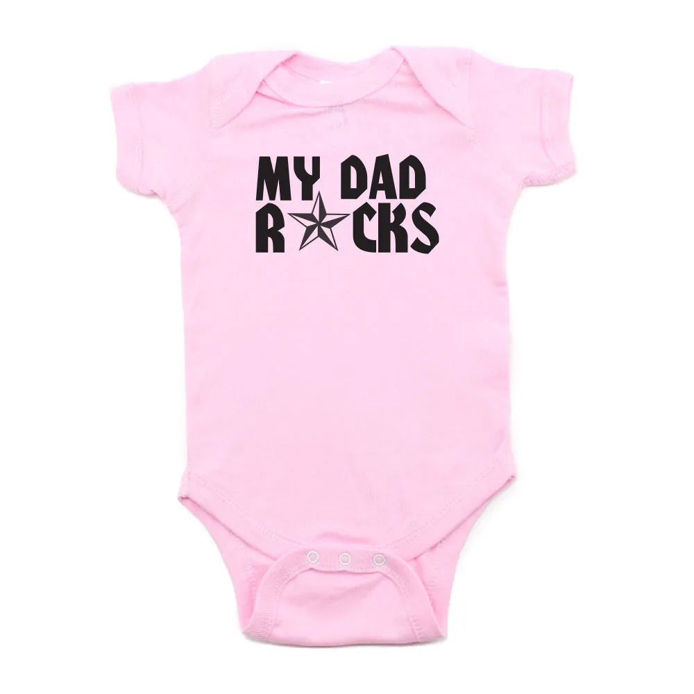Father's Day My Dad Rocks! Star Short Sleeve Infant Bodysuit