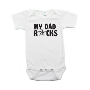 Father's Day My Dad Rocks! Star Short Sleeve Infant Bodysuit