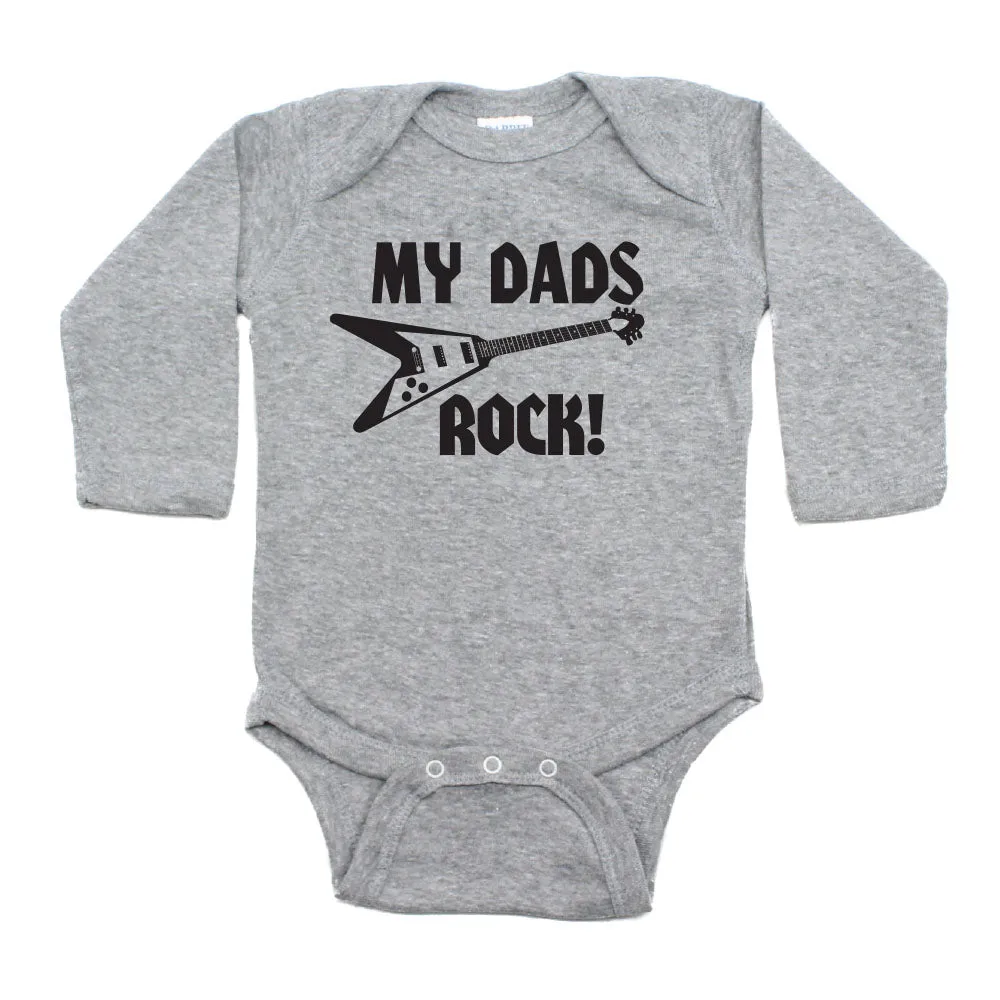 Father's Day My Dads Rock! Guitar Long Sleeve Infant Bodysuit