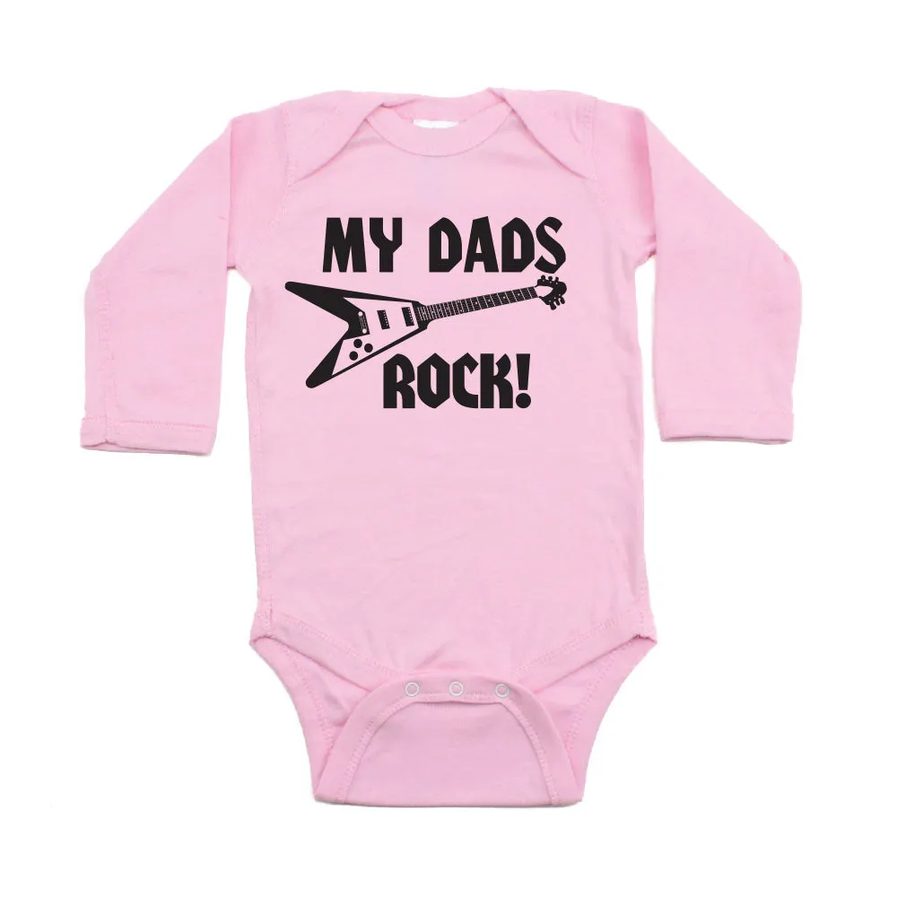 Father's Day My Dads Rock! Guitar Long Sleeve Infant Bodysuit