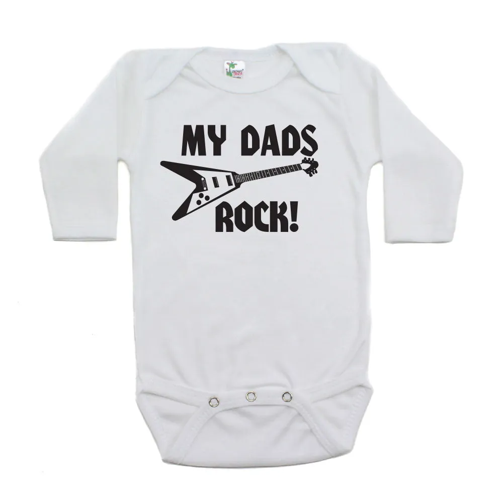 Father's Day My Dads Rock! Guitar Long Sleeve Infant Bodysuit