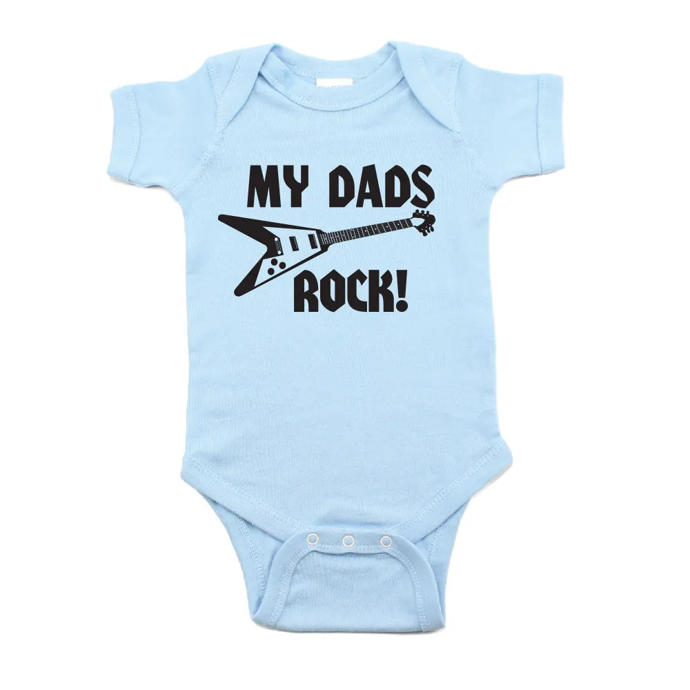 Father's Day My Dads Rock! Guitar Short Sleeve Infant Bodysuit