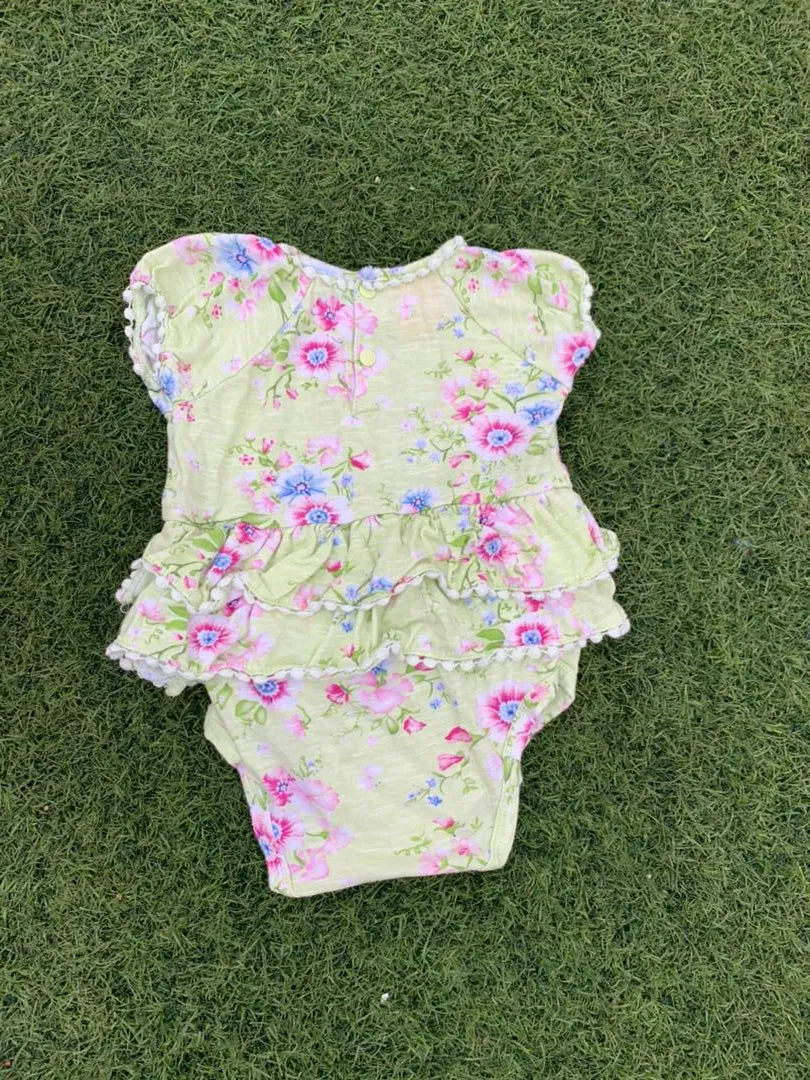 Flowery layered bodysuit size 0-6months