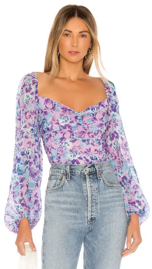 For Love & Lemons Belize Bodysuit Purple