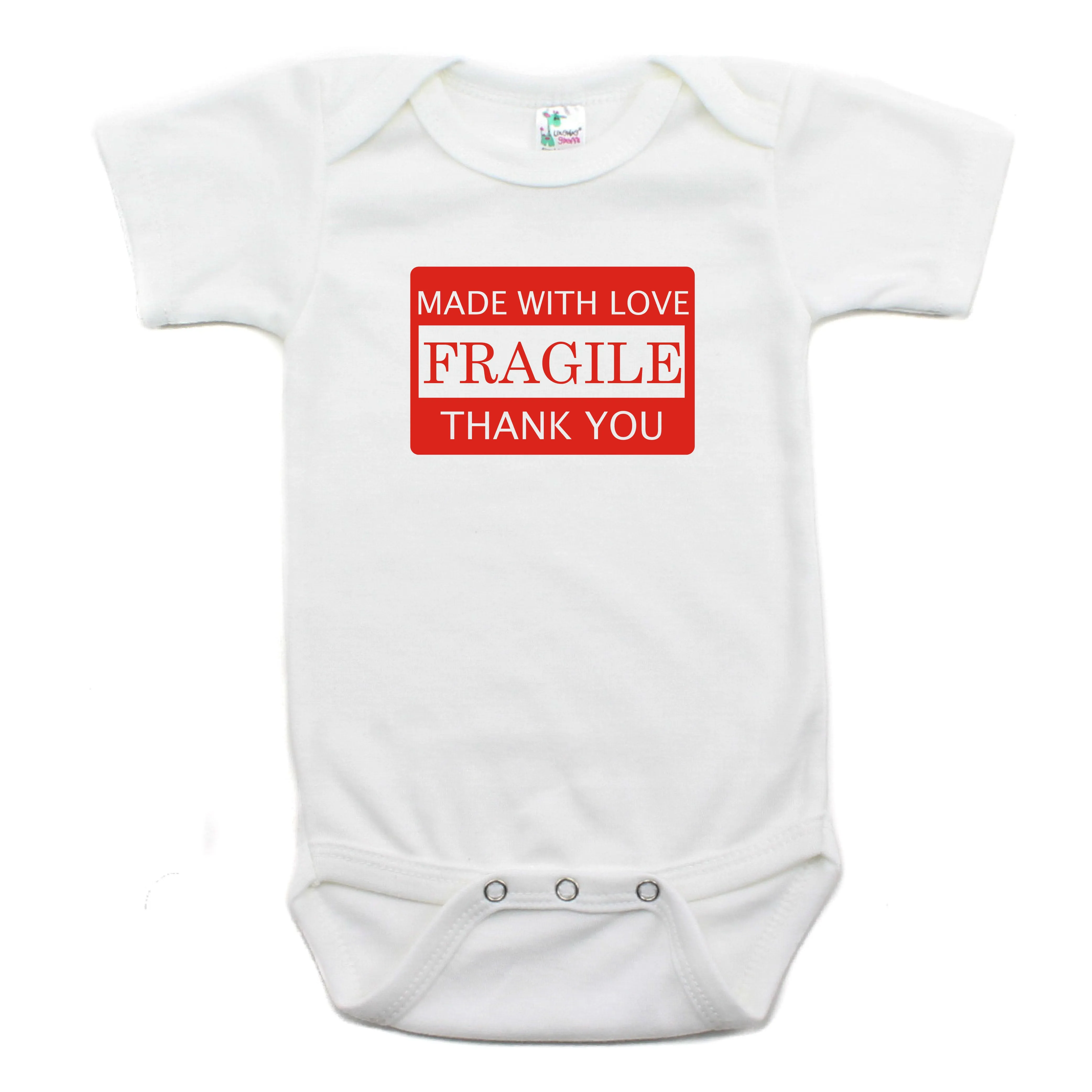 Fragile Made With Love Short Sleeve Bodysuit
