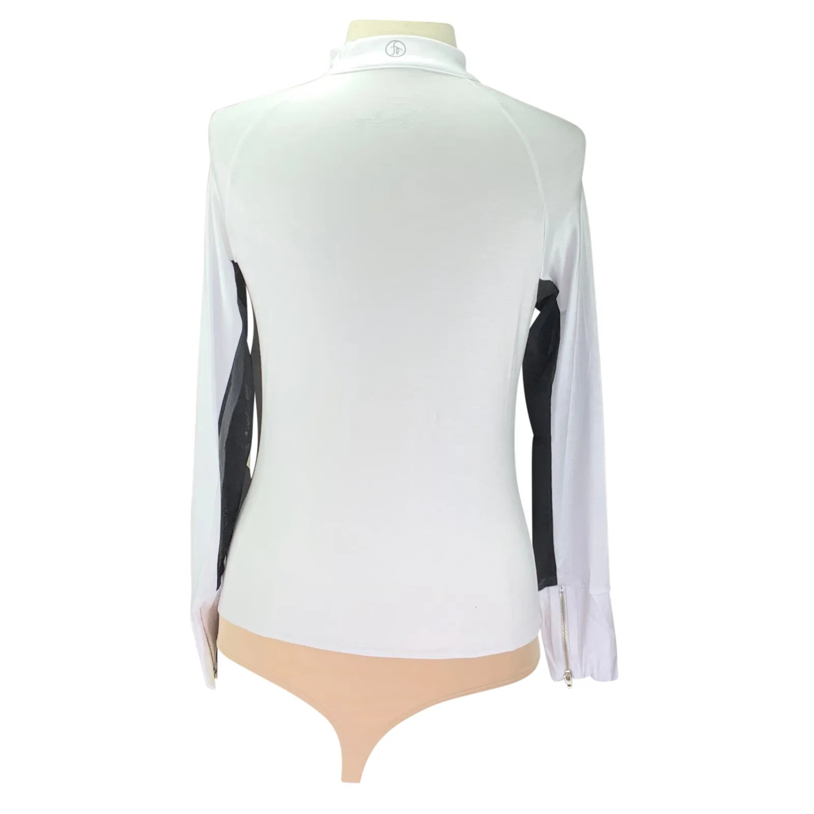 Free x Rein The Moto Equestrian Bodysuit in White/Black - Women's Large in White/Black - Women's Large
