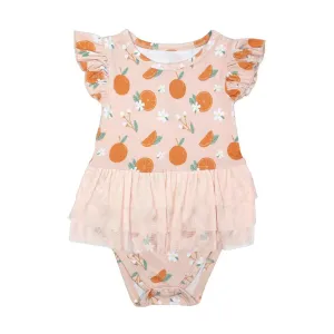 Freshly Squeezed Oranges Bamboo Bodysuit Twirl Dress