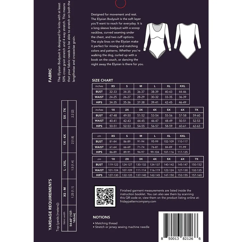 Friday Pattern Company - Elysian Bodysuit Pattern