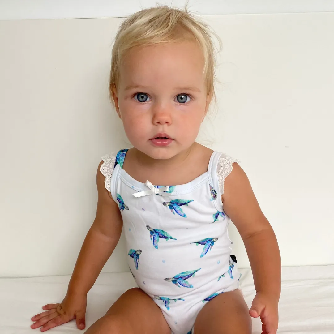 Frill Bodysuit - Sea Turtles