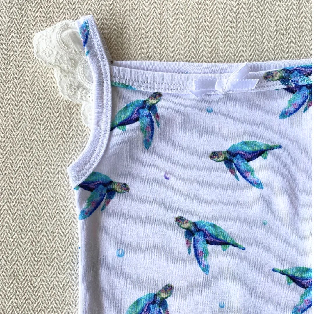 Frill Bodysuit - Sea Turtles