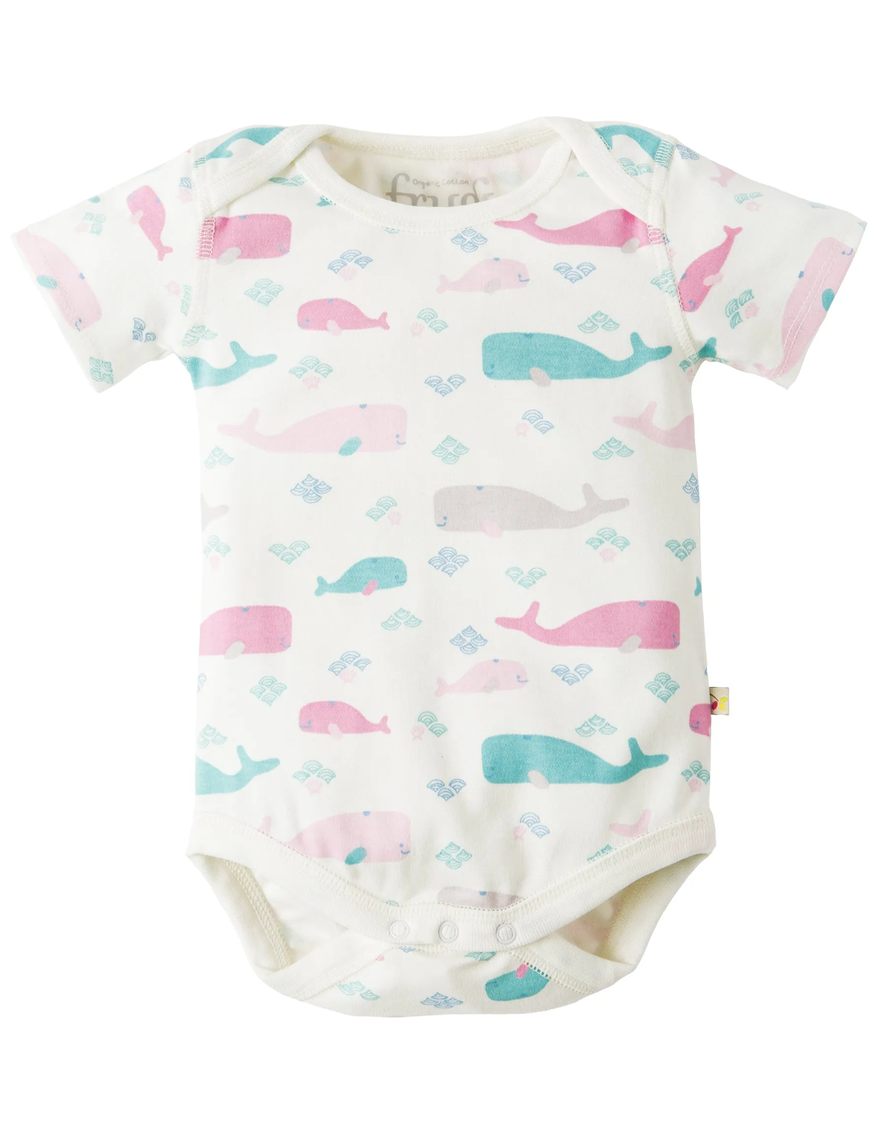 Frugi Baby Teeny Long Sleeve   Short Sleeve Little Whale Bodysuit 2-Pack