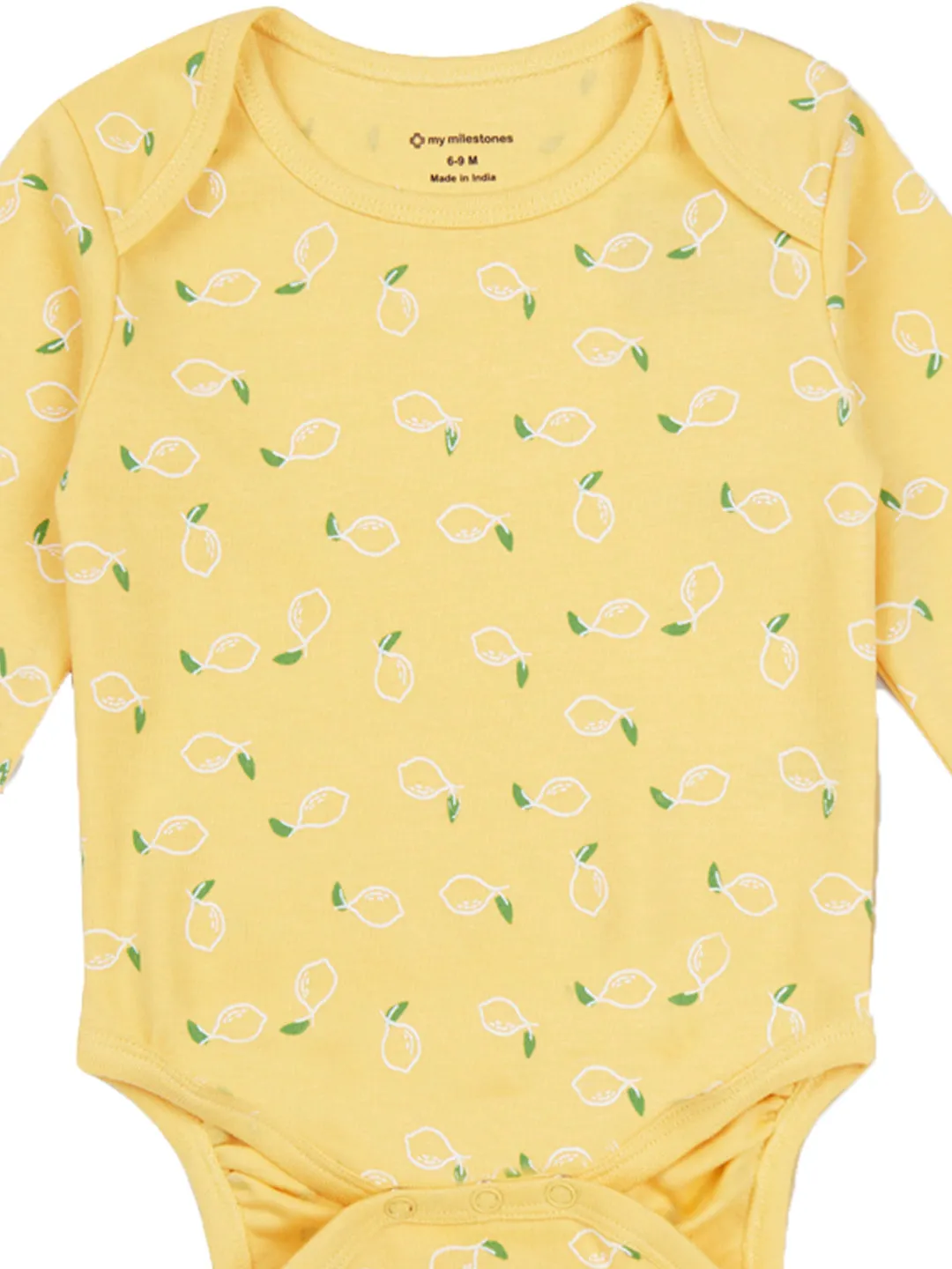 Full Sleeves Bodysuit - Yellow Lemon Print