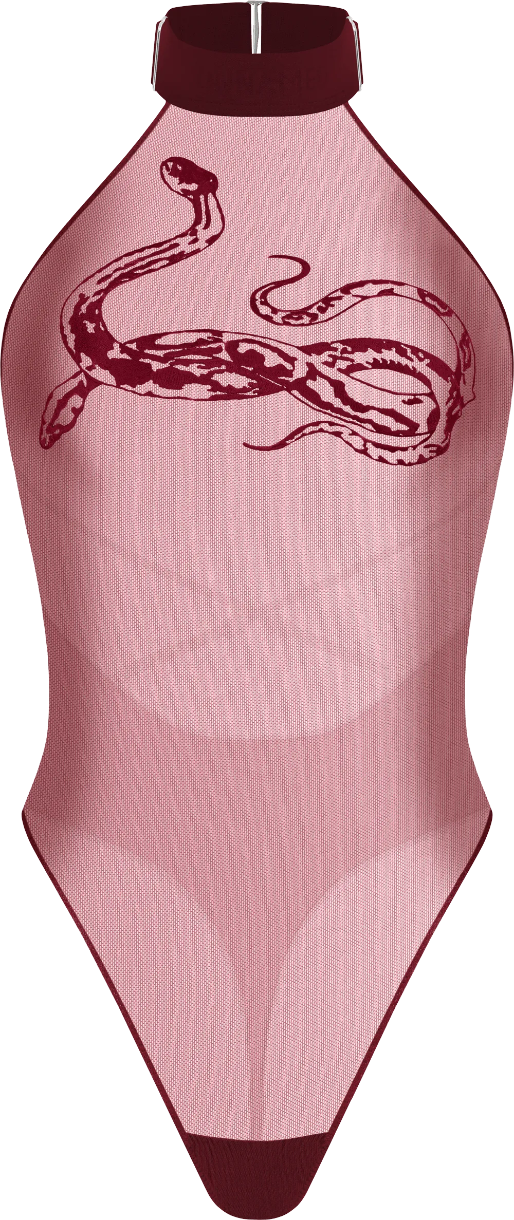 Gaia Burgundy Halter Bodysuit