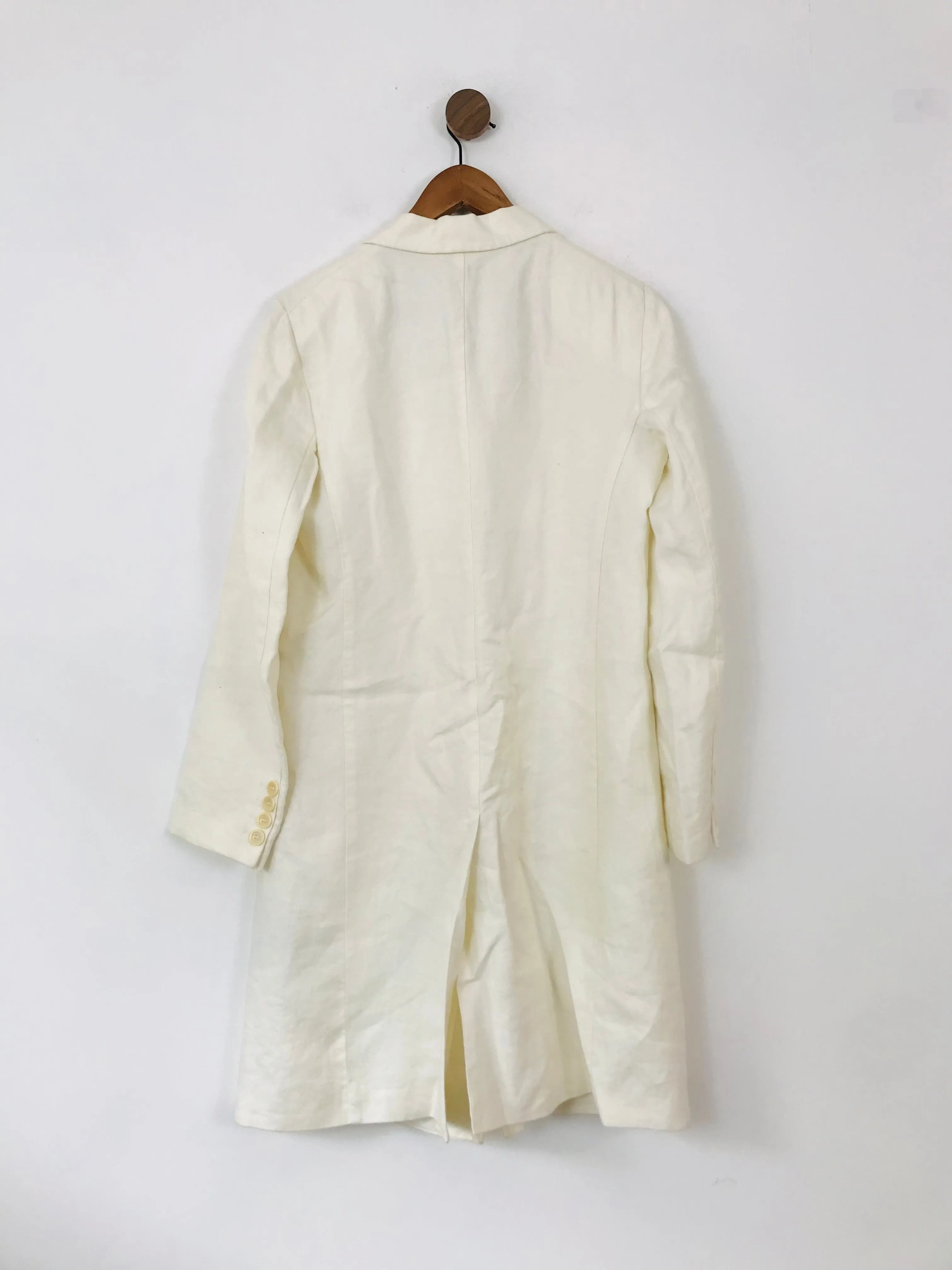 Gant Women's Linen Long Overcoat With Tags | L UK14 | White