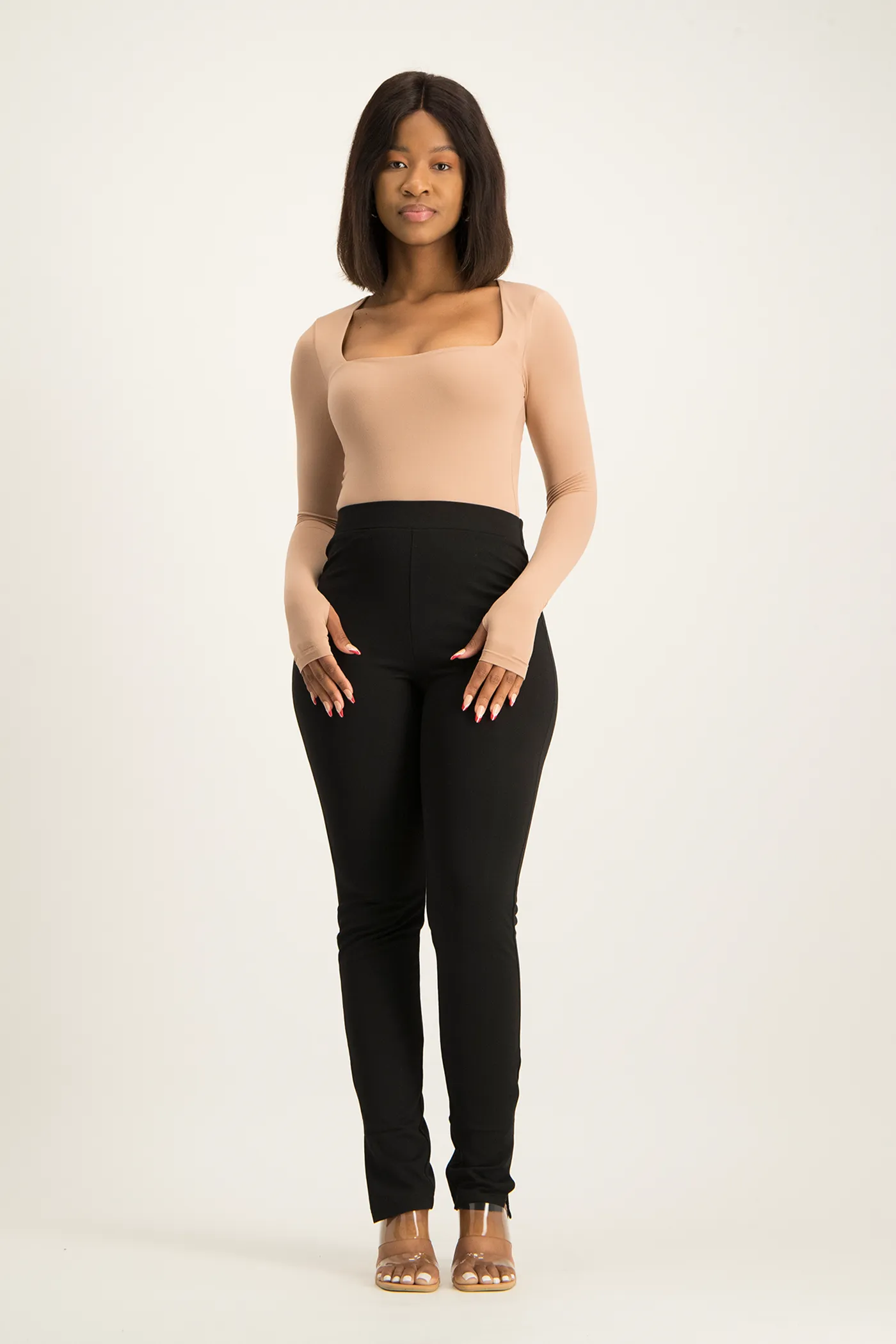 Giana Square Neck Bodysuit - Blush Nude