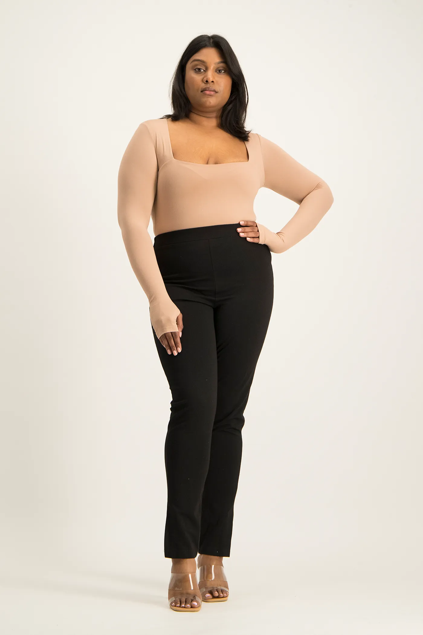 Giana Square Neck Bodysuit - Blush Nude