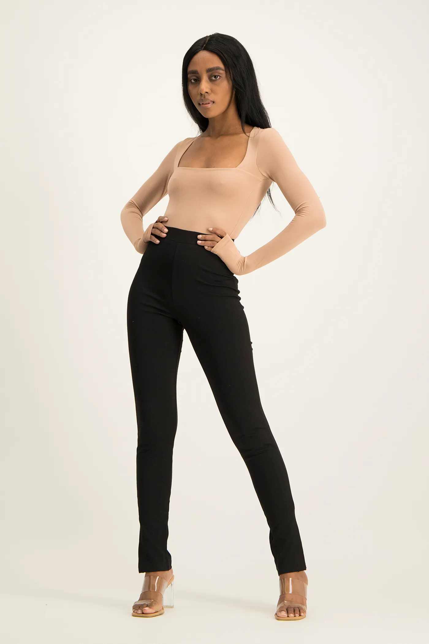Giana Square Neck Bodysuit - Blush Nude