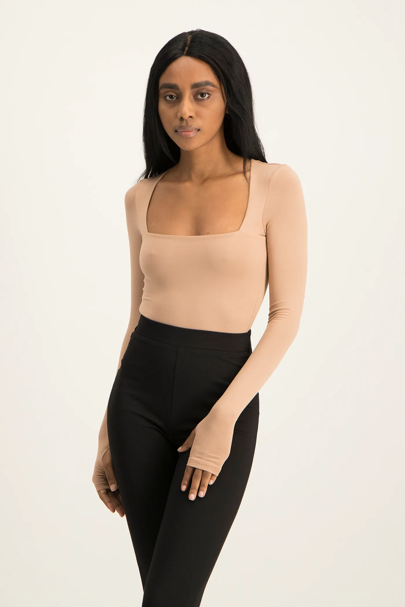 Giana Square Neck Bodysuit - Blush Nude