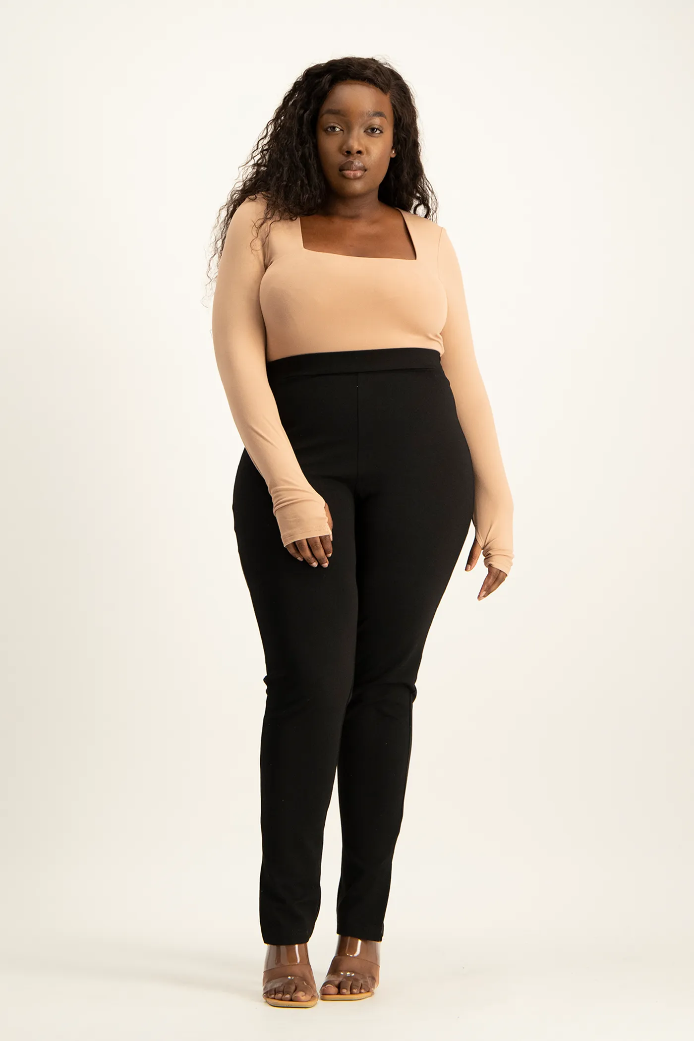 Giana Square Neck Bodysuit - Blush Nude
