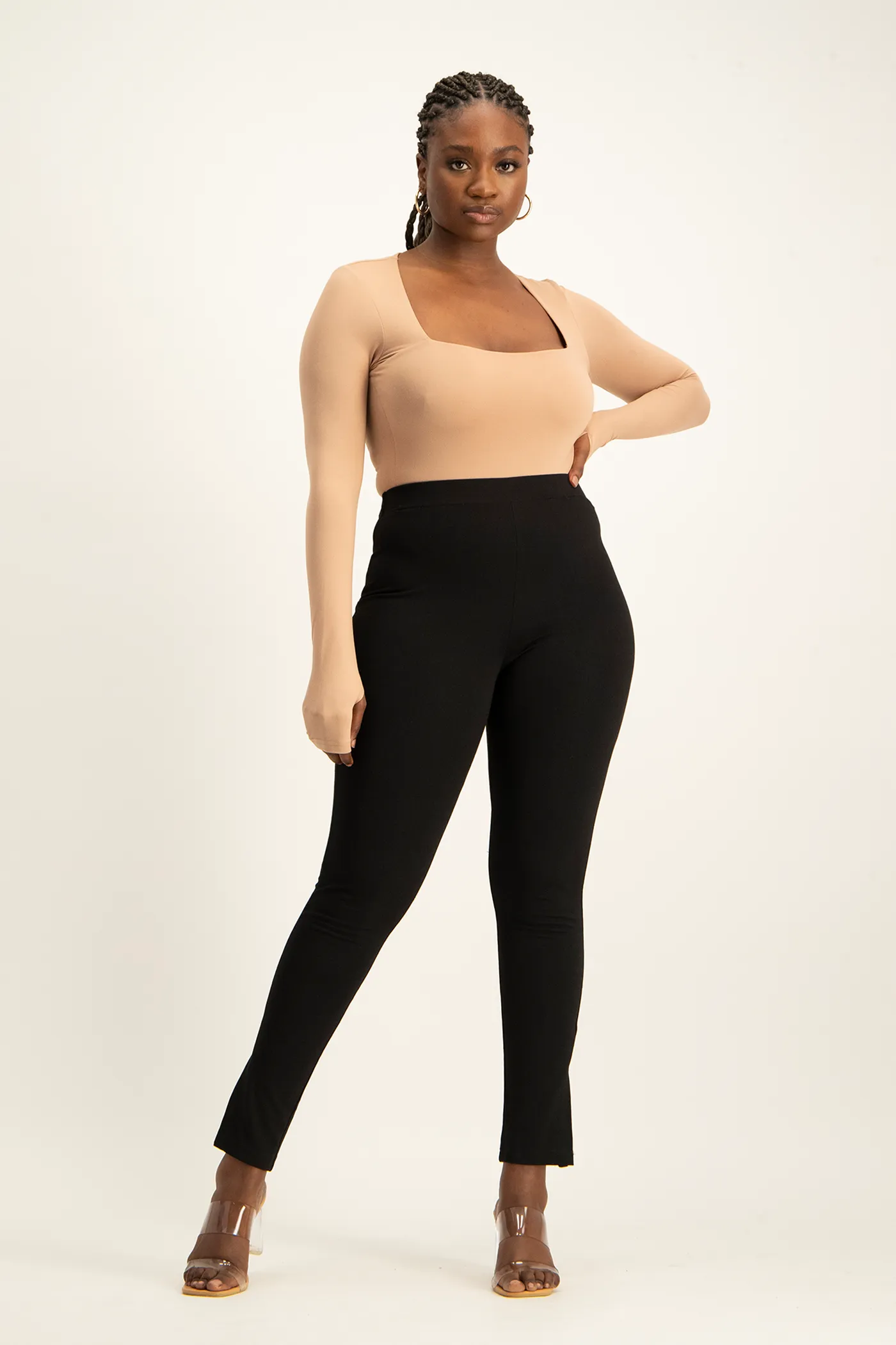 Giana Square Neck Bodysuit - Blush Nude