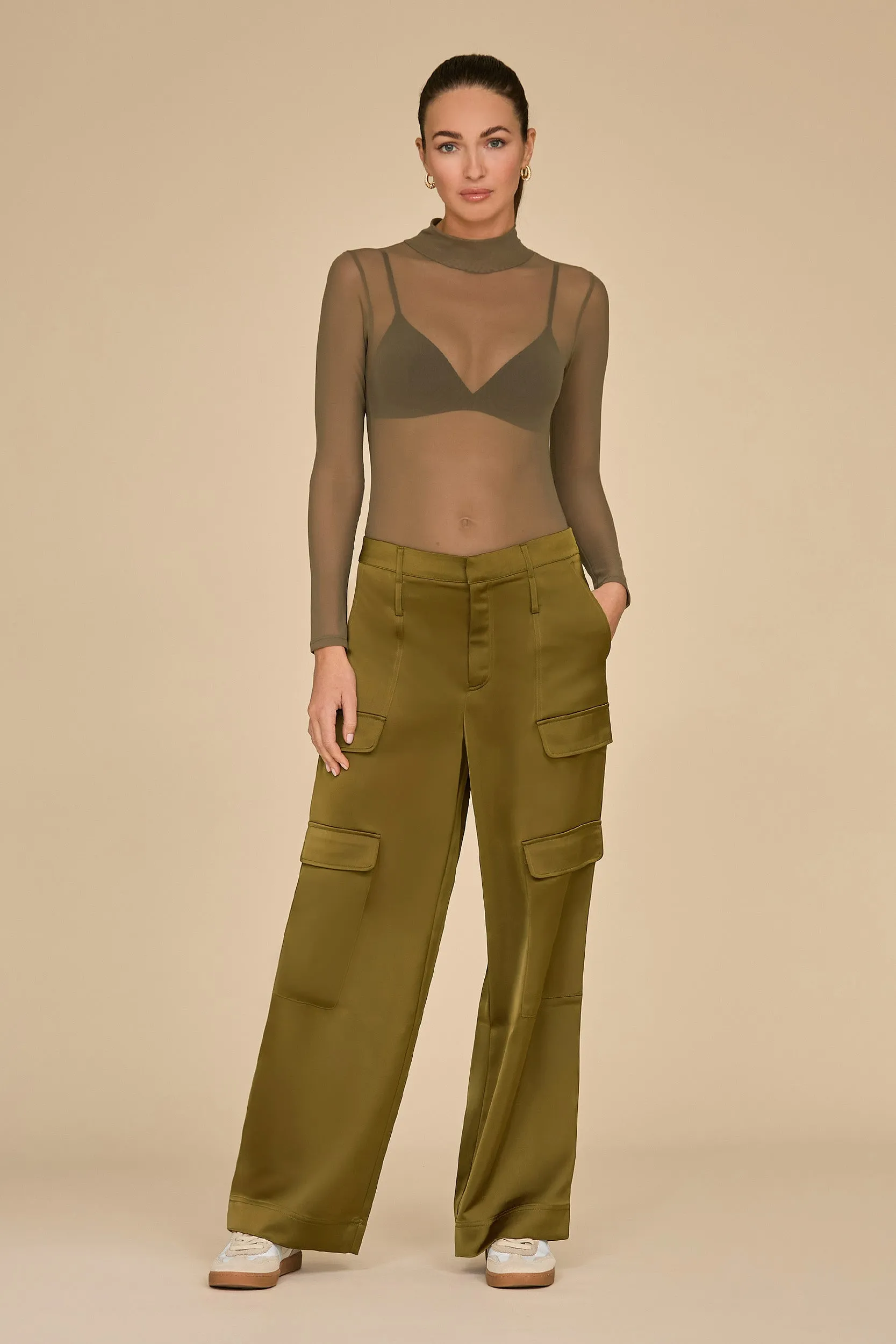 Giselle Bodysuit - Olive Mesh