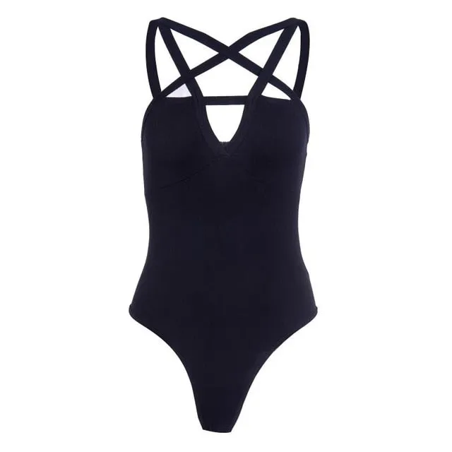 Gothic Cut Out detail Bodysuit