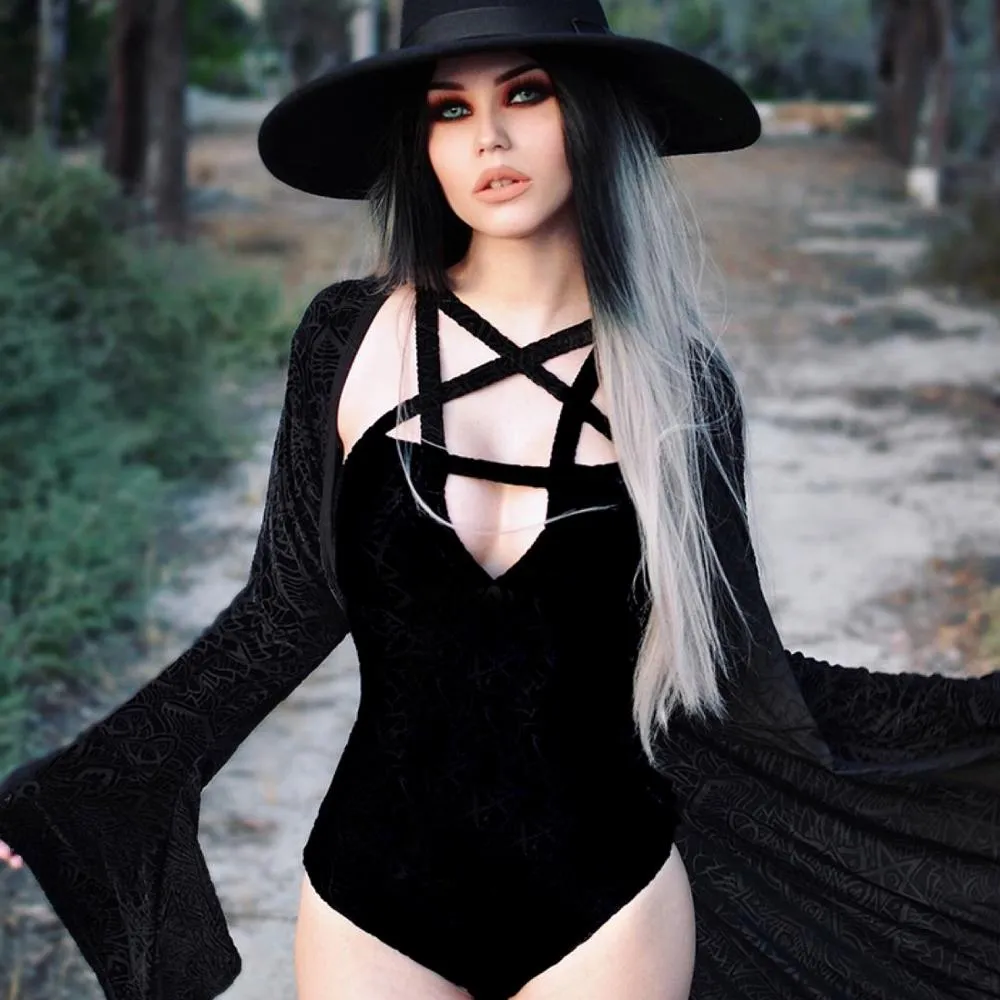 Gothic Cut Out detail Bodysuit