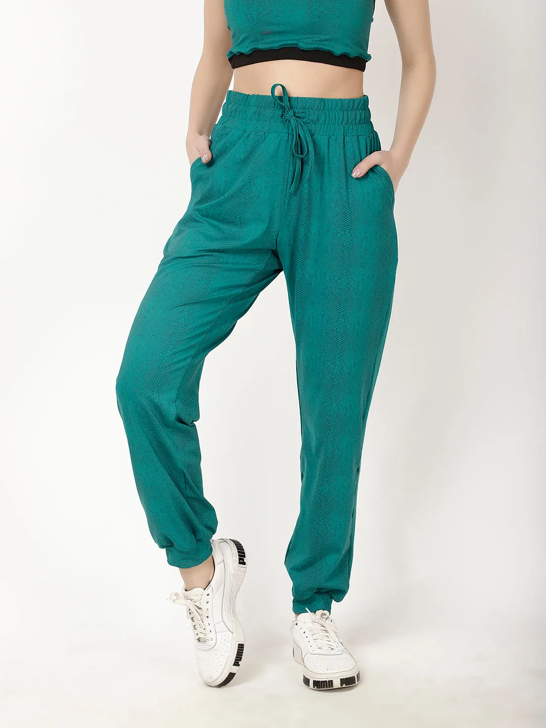 Green Print Light Joggers