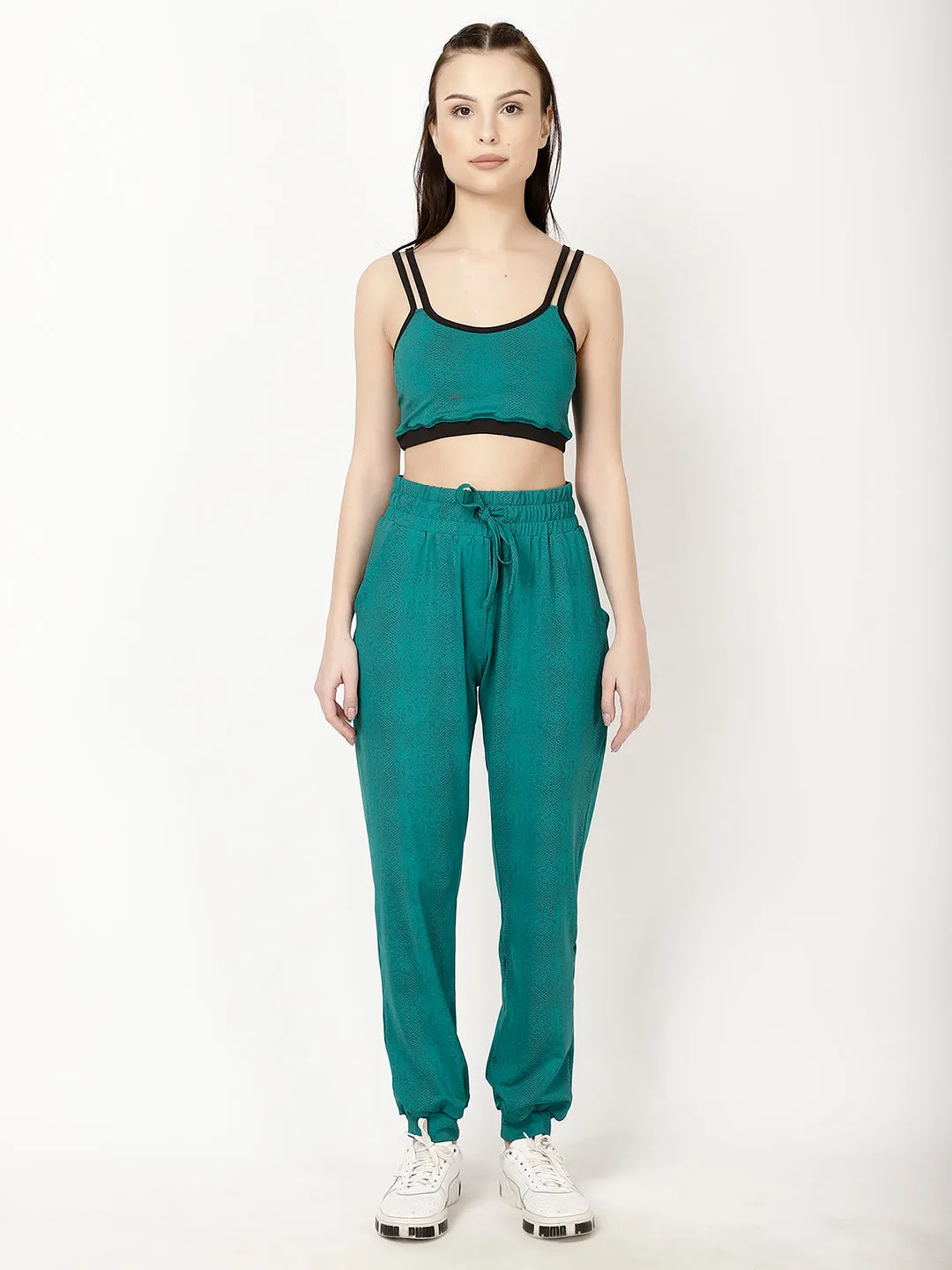 Green Print Light Joggers