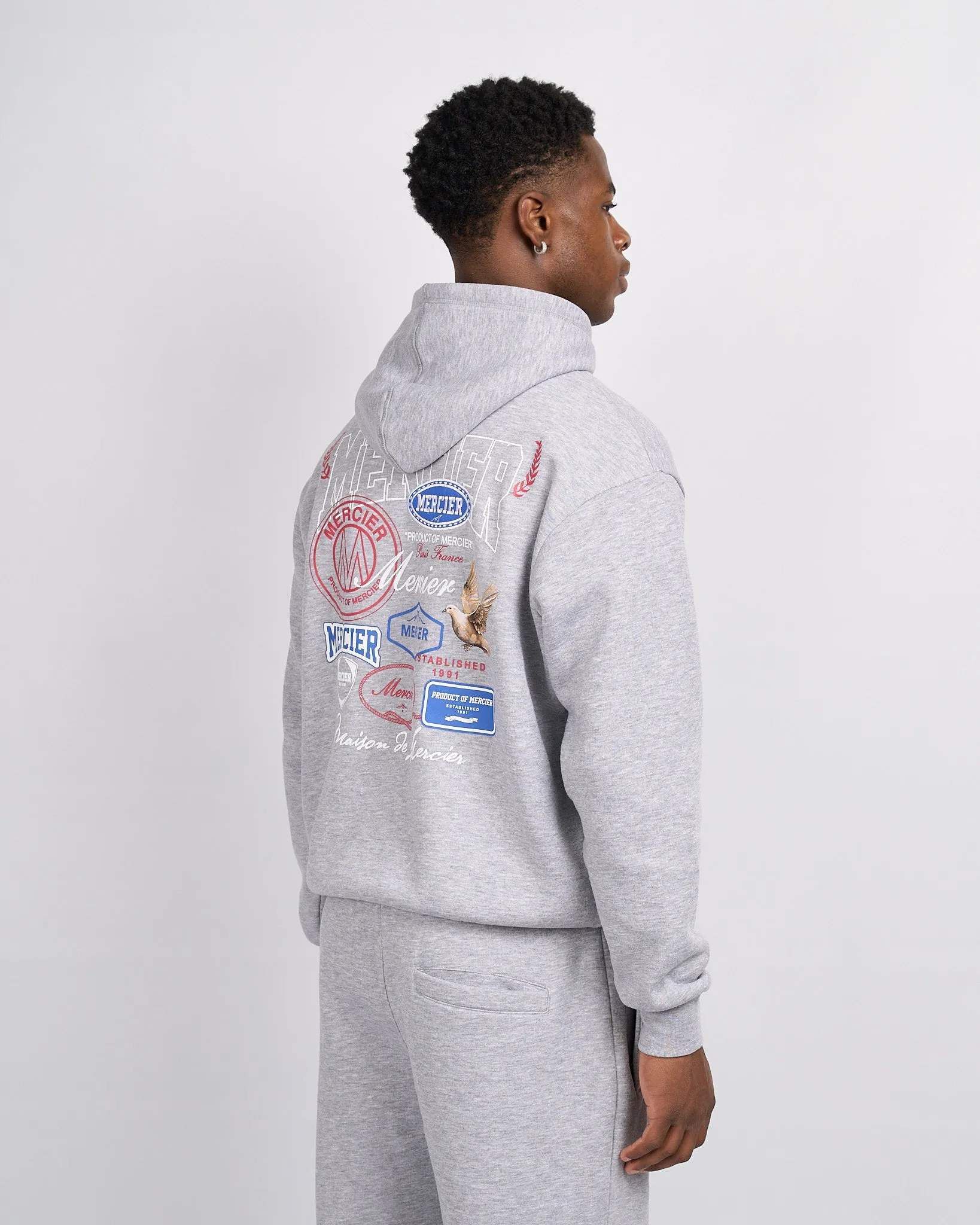 Grey Marl Multi Tour Hoodie