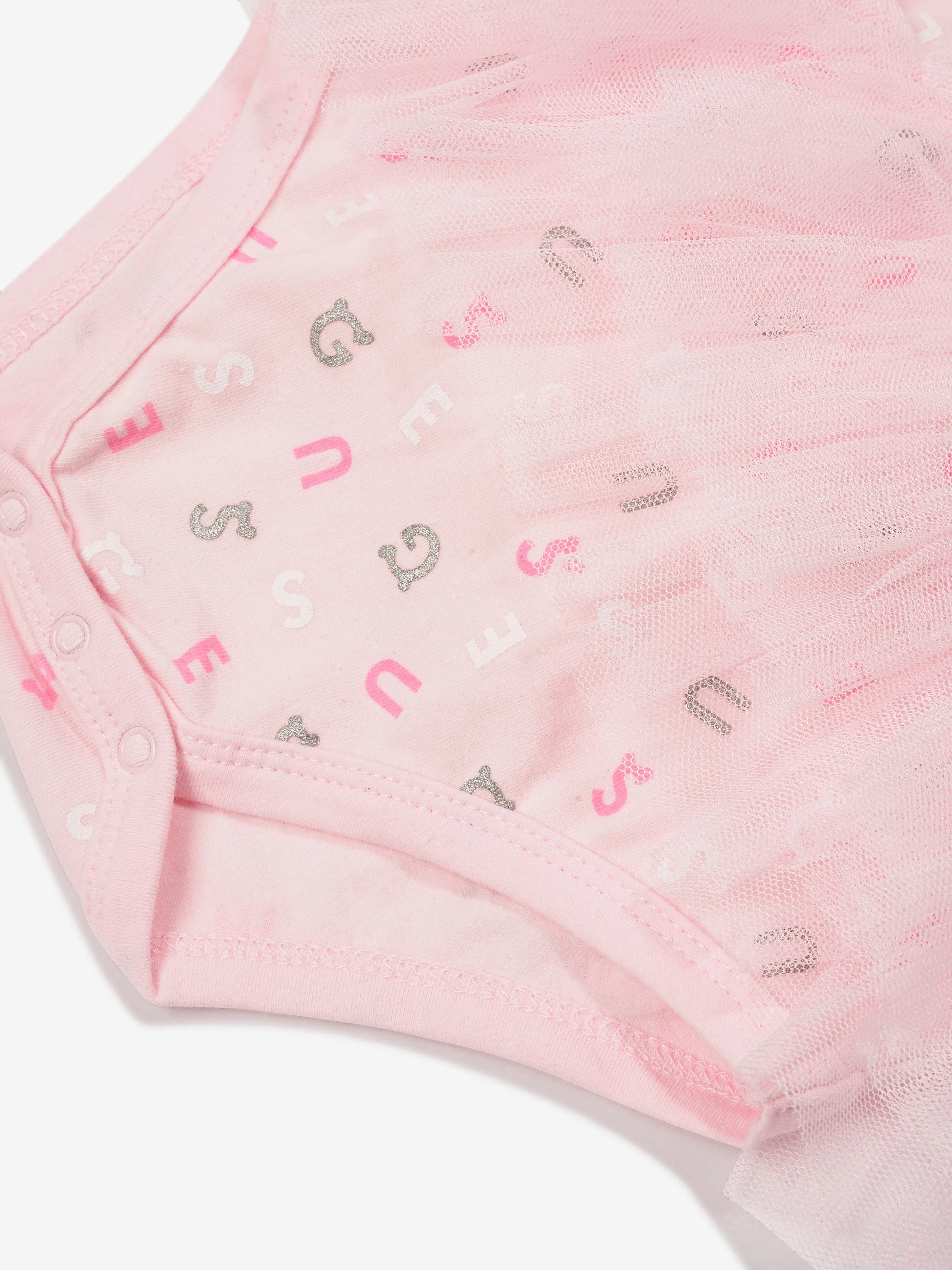 Guess Baby Girls Mesh Trim Bodysuit in Pink
