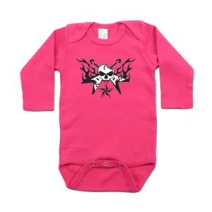 Guitar Hero with Flames Long Sleeve Baby Infant Bodysuit