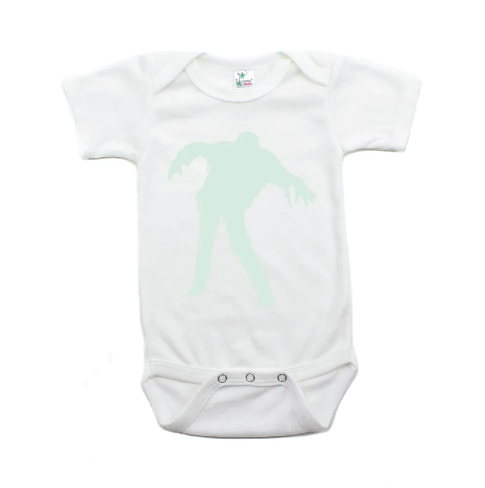 Halloween Glow in The Dark Zombie Short Sleeve Bodysuit