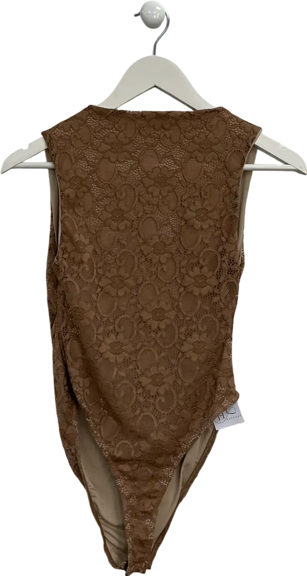 Haloure Brown Lace Bodysuit UK S