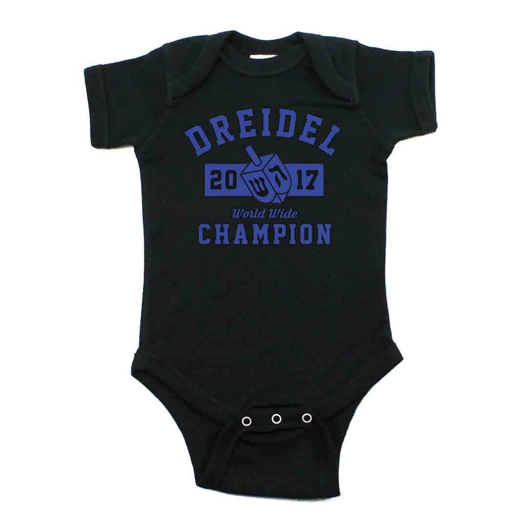 Hanukkah Dreidel Champion Short Sleeve Cotton Bodysuit