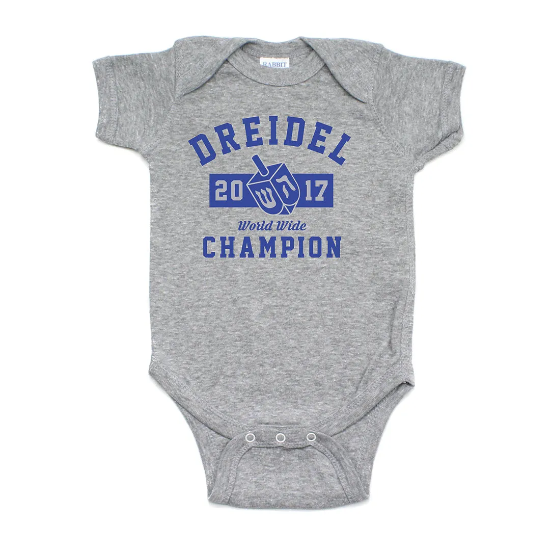 Hanukkah Dreidel Champion Short Sleeve Cotton Bodysuit